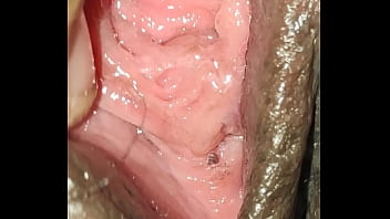 hairless wet pussy close up