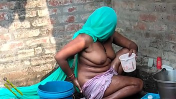 indian village outdoor bathing videos
