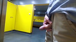 chubby blows in public toilet