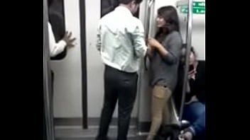 blonde groped and fucked in public bus by asian guys