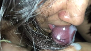 black girl unwanted cum on mouth
