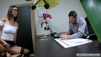 young job applicant cock riding an interviewer