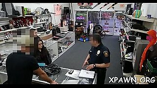 japanese milf touches pussy at shop