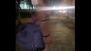 blonde violated by her boyfriend outdoors in public
